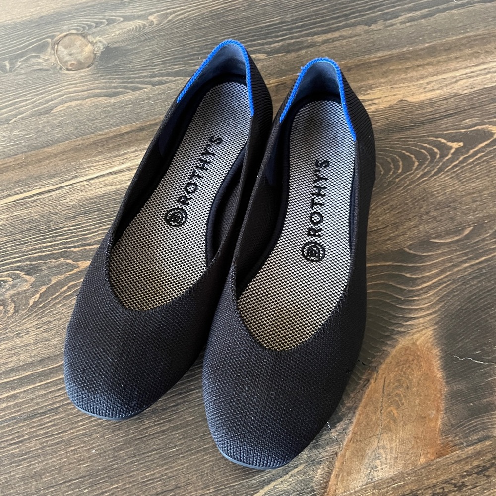 Rothy’s square toe flat - black